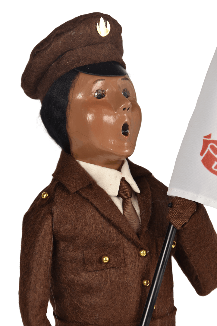 African American Army Woman with Flag