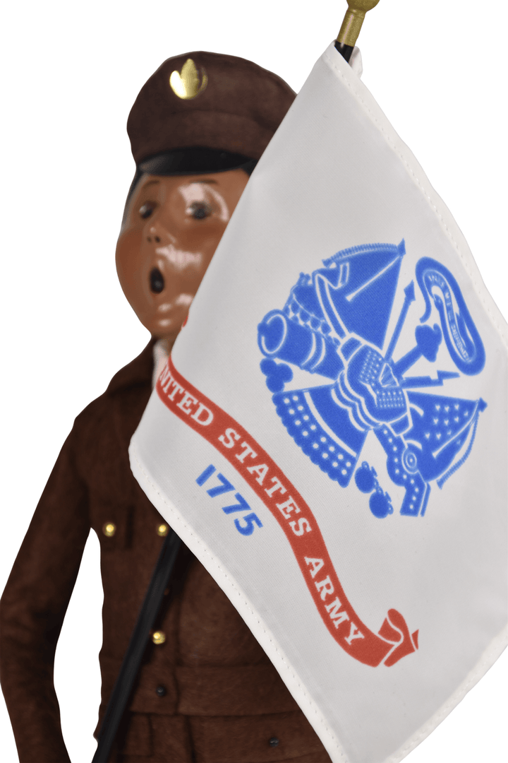 African American Army Woman with Flag