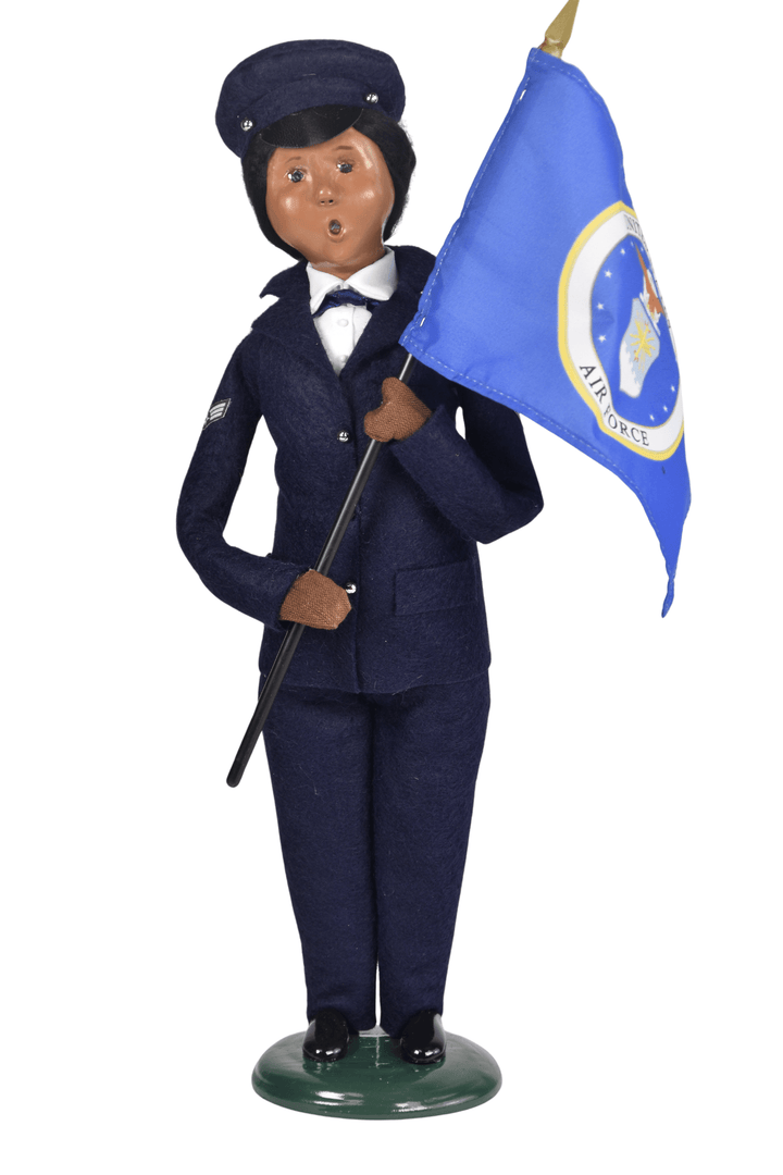 African American Air Force Woman with Flag