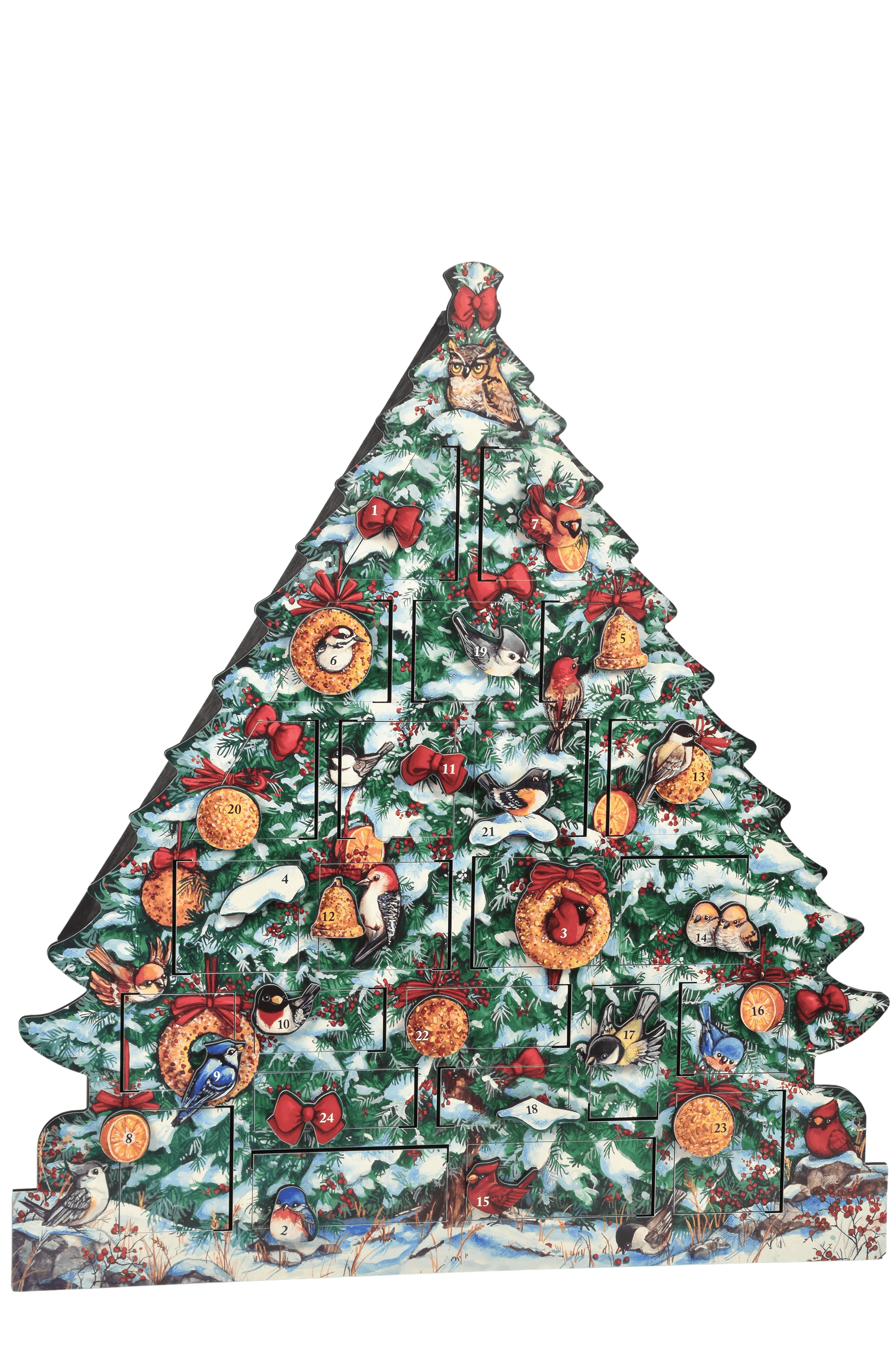 Birds Advent Calendar, 3D Wooden Birds Advent Calendar - Byers' Choice LTD.