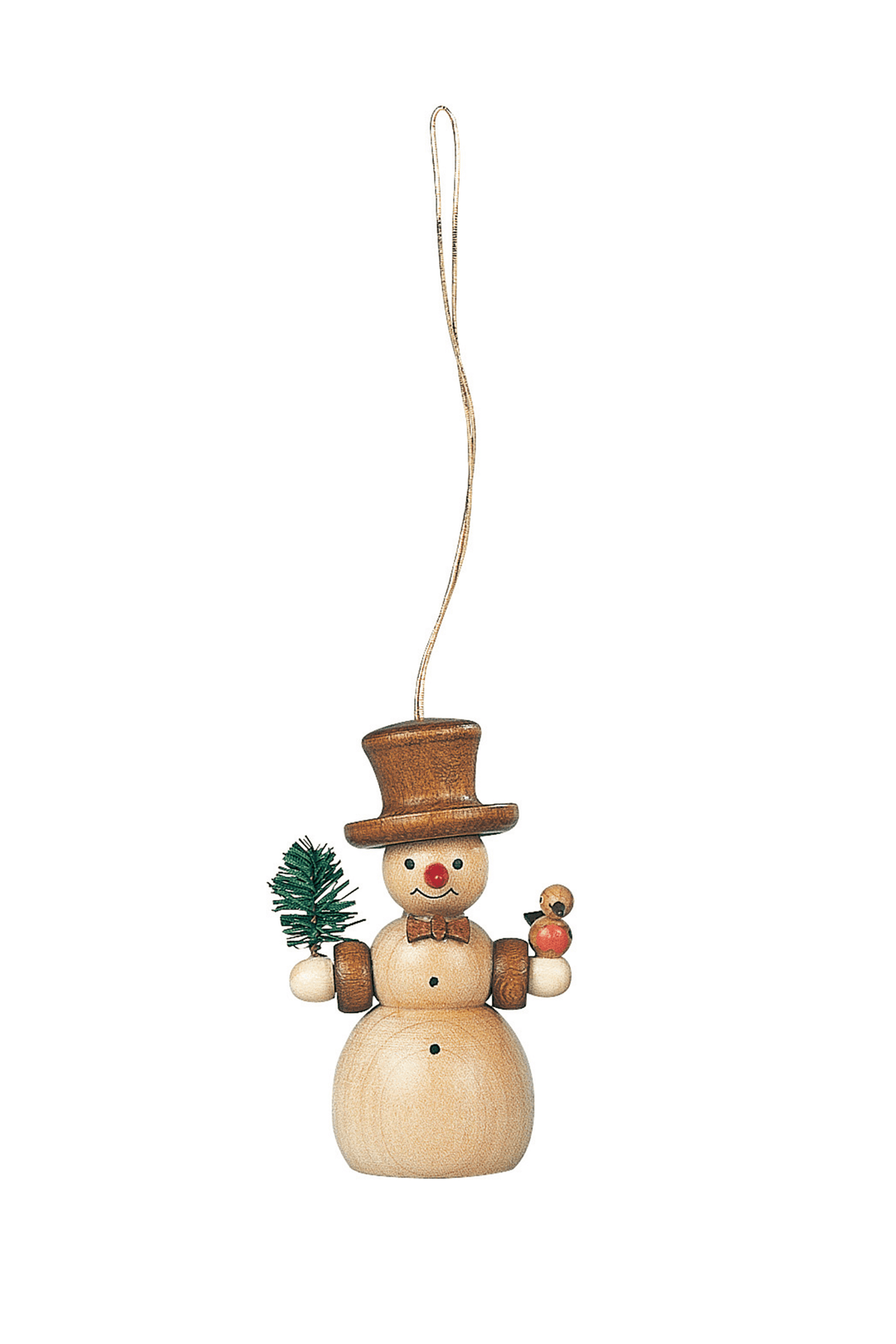 Natural Wood Snowman Ornament