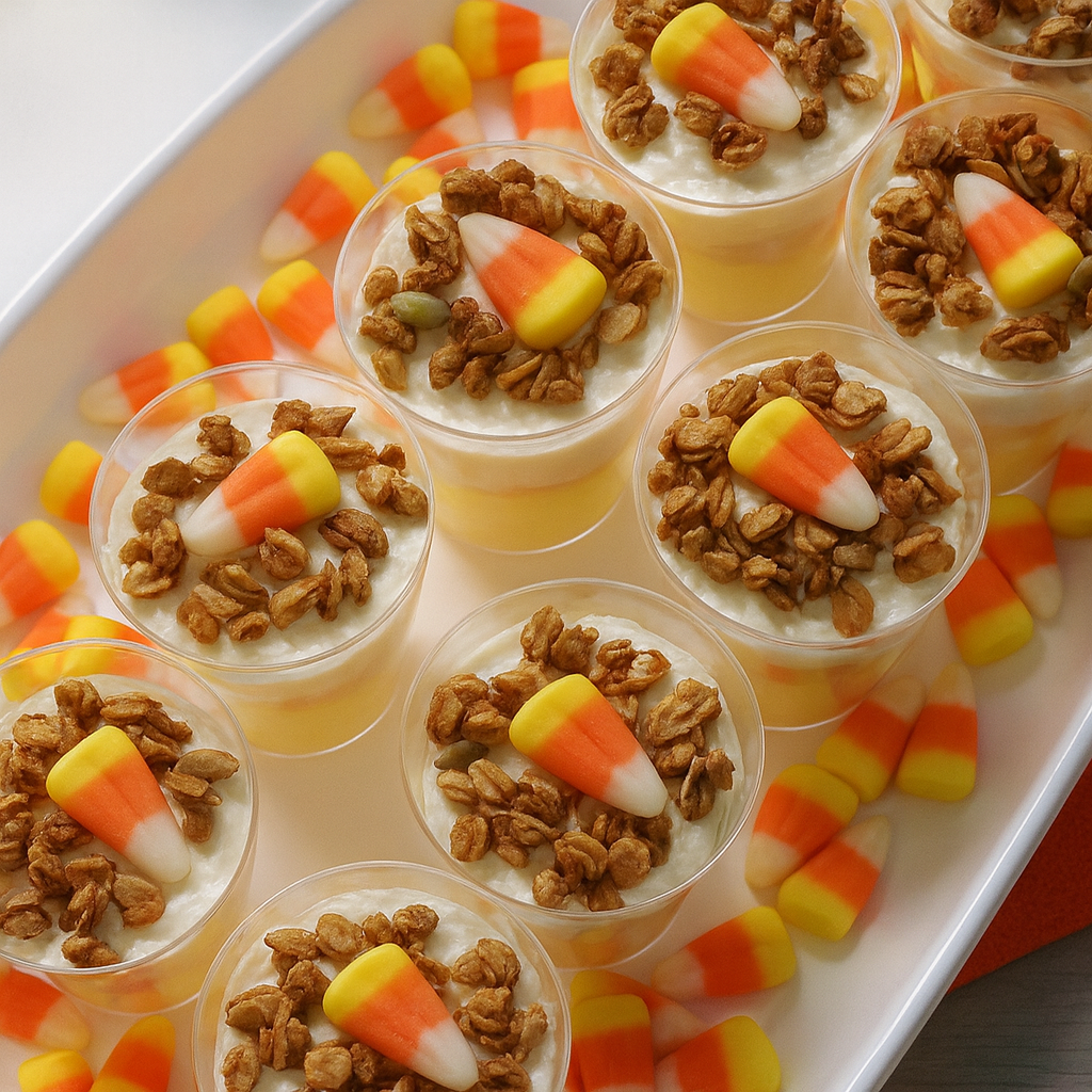 Candy Corn Layer Cheesecake Mousse Recipe
