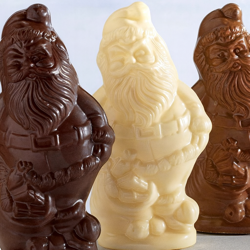 Photo of three Chocolate Santas