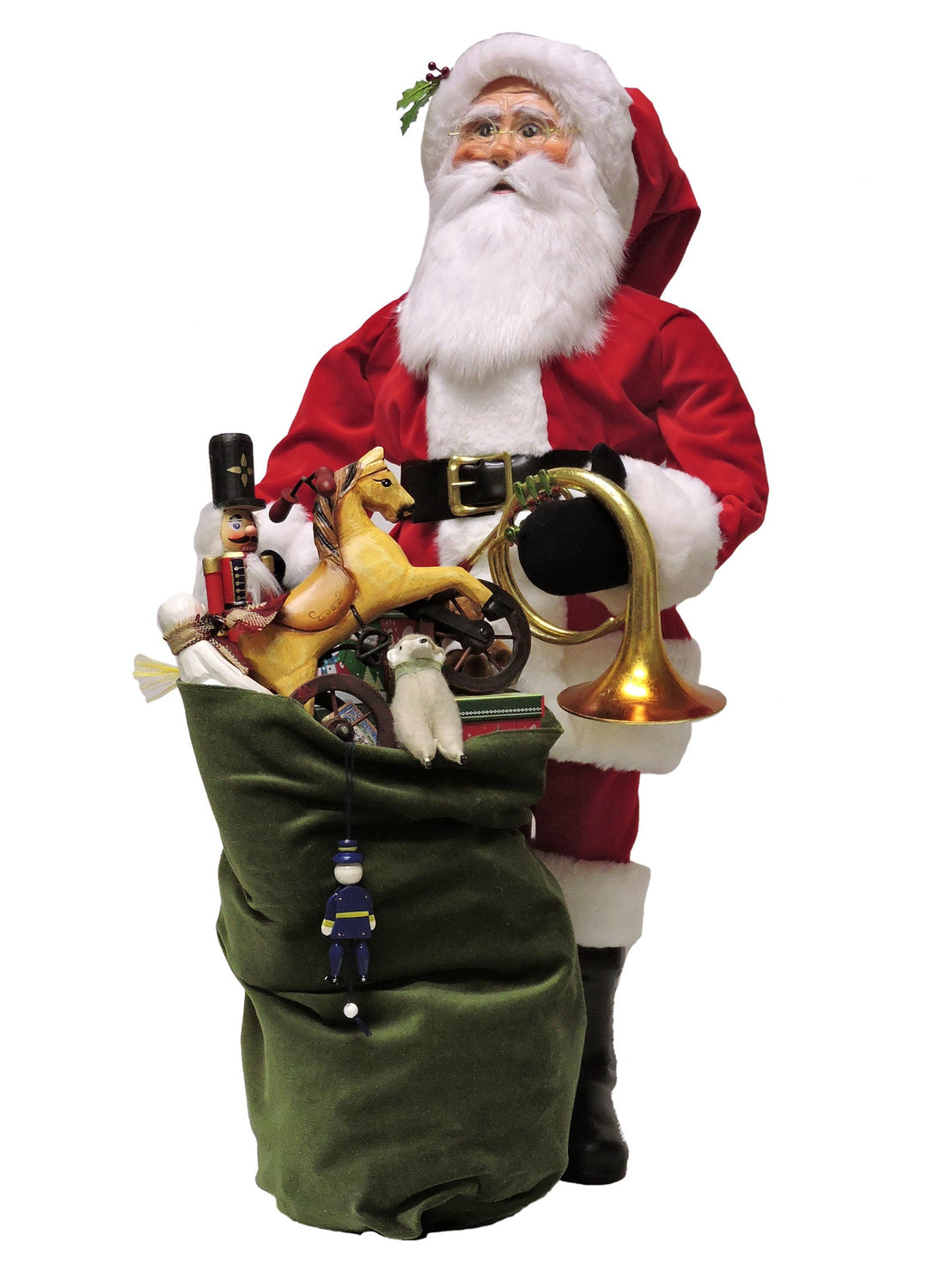 2018  30” Red Velvet Santa with Assorted Toys