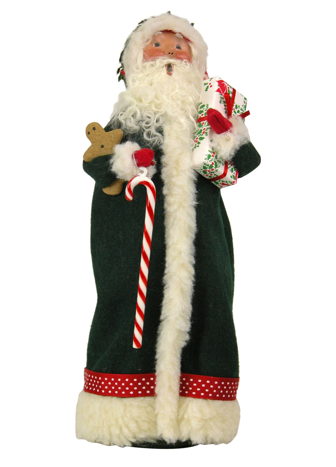 2015  Green Santa with Candy Cane