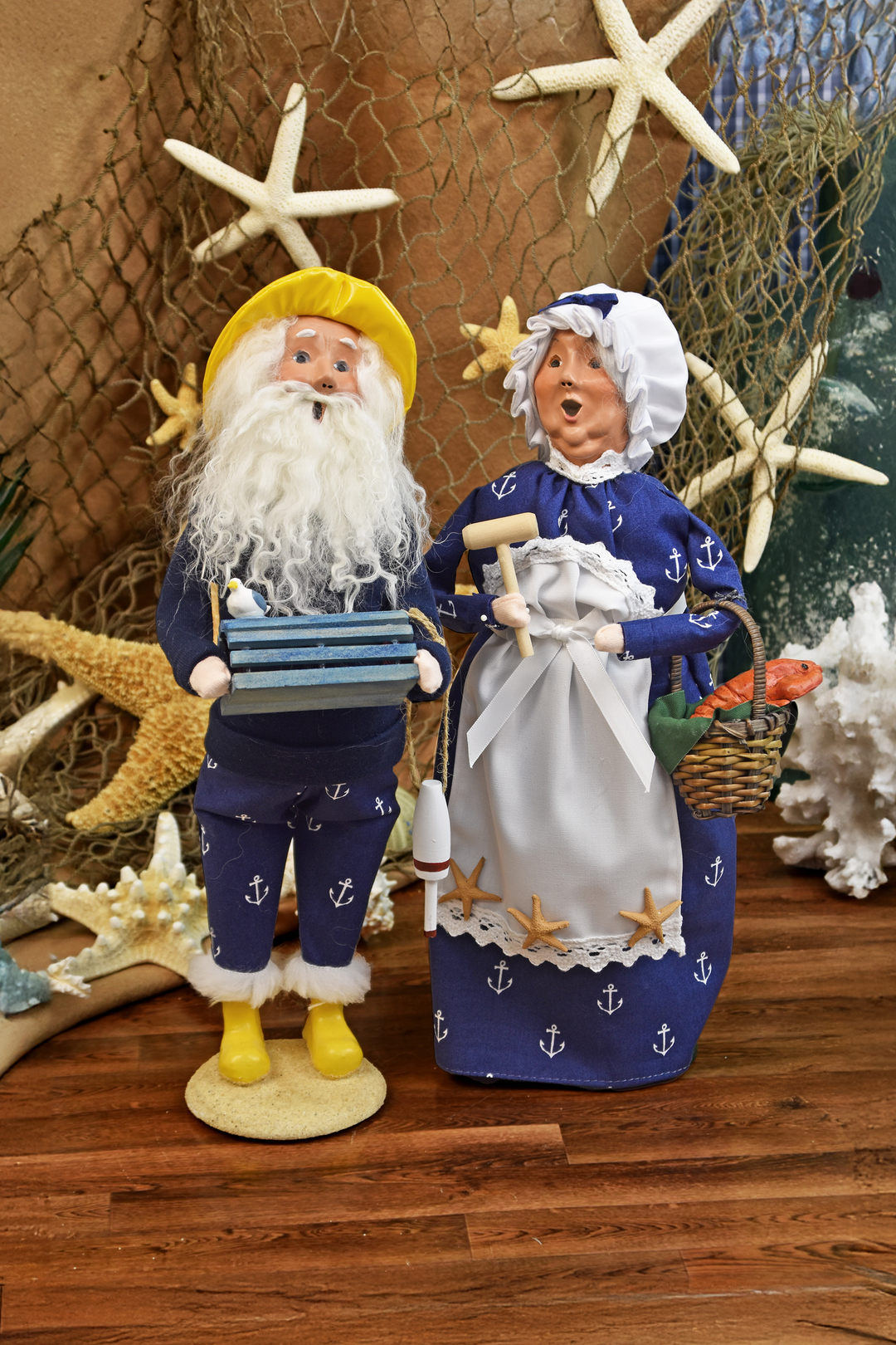 Nautical Mrs Claus with Lobsters