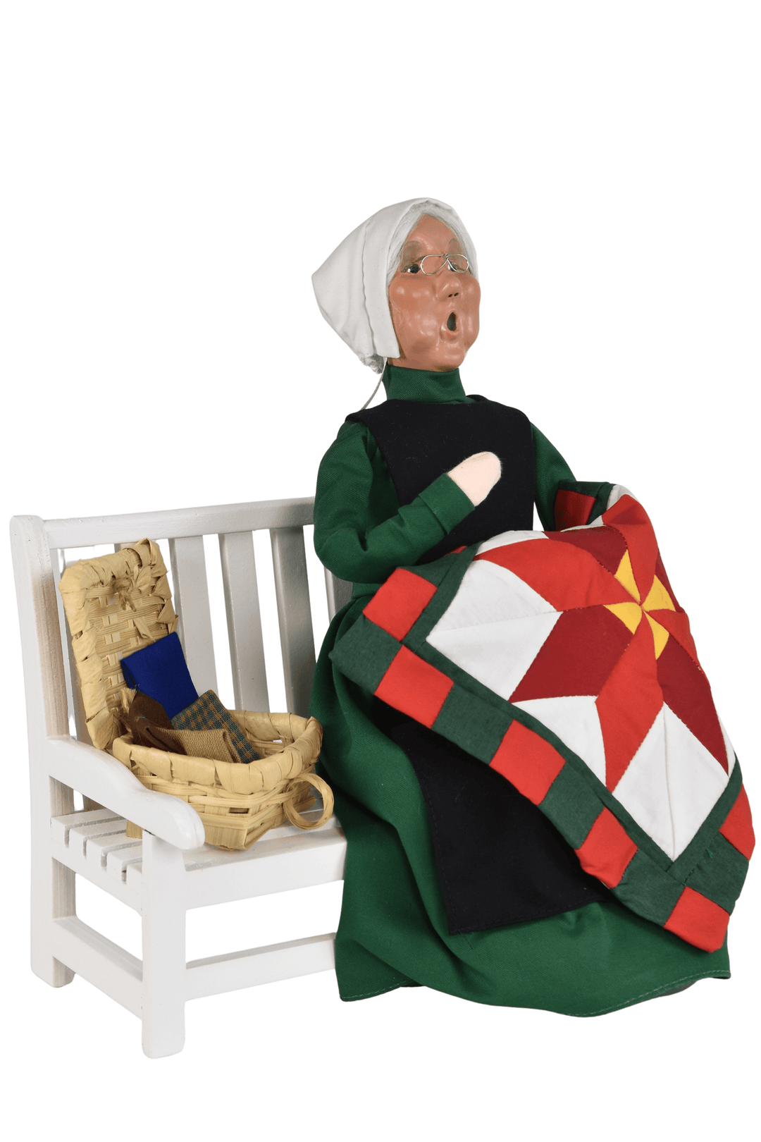 Amish Grandmother on Bench