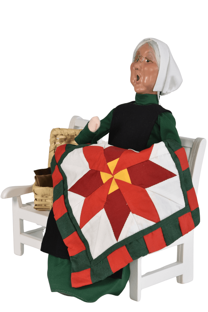 Amish Grandmother on Bench