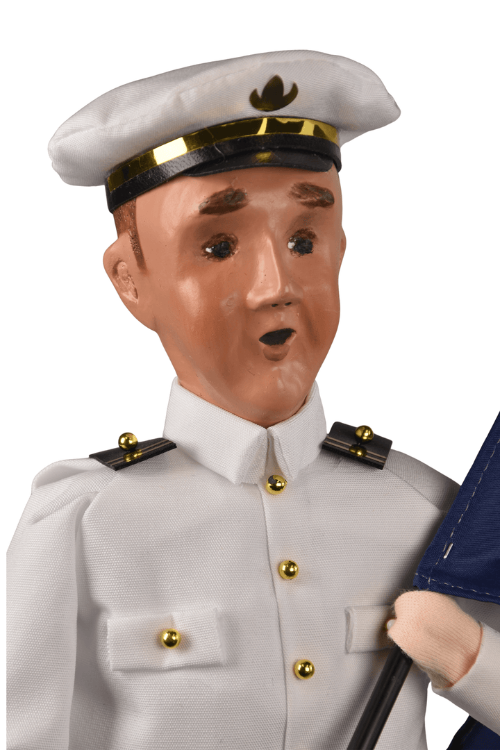 Navy Man with Flag