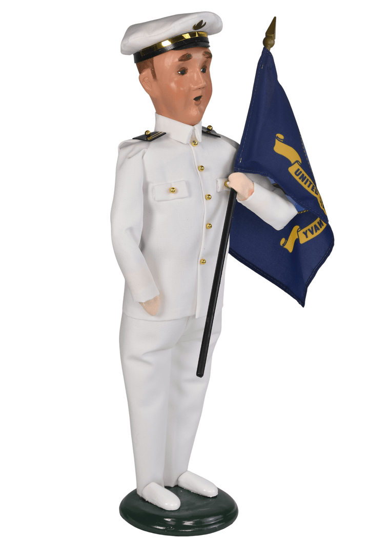 Navy Man with Flag