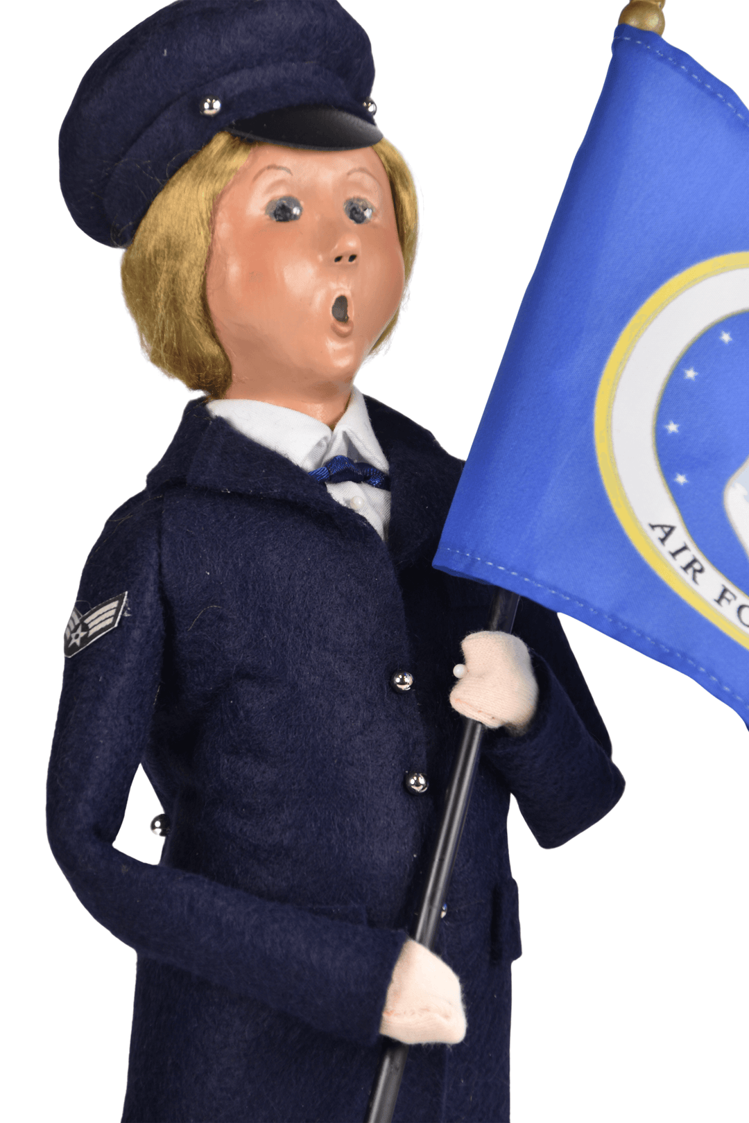 Air Force Woman with Flag
