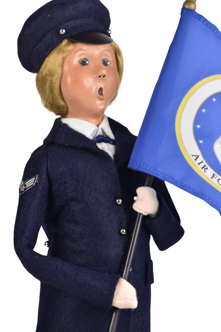 Air Force Woman with Flag