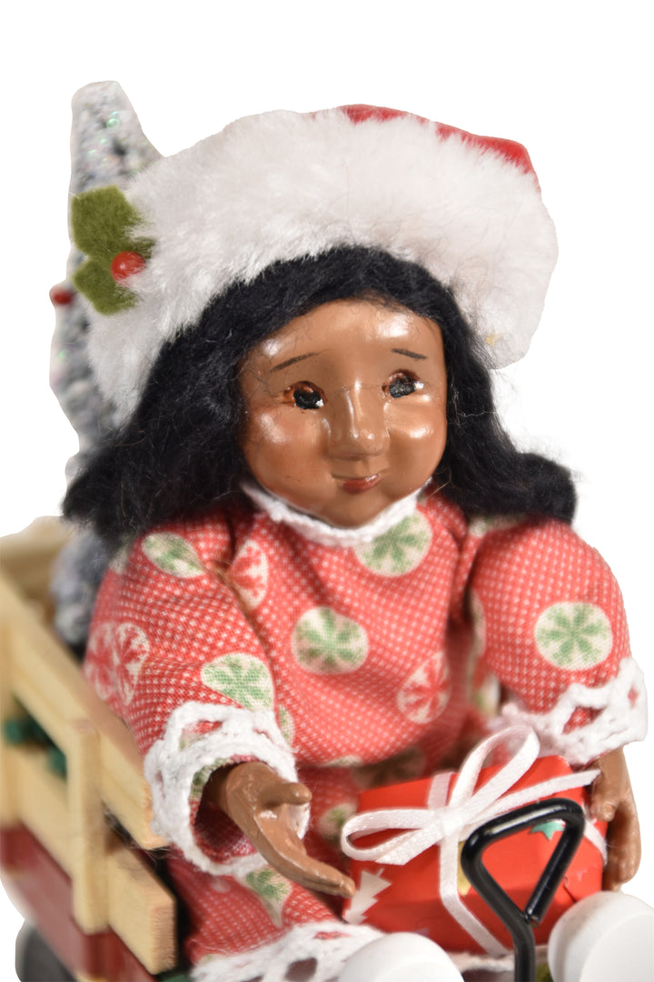 African American Toddler In Wagon