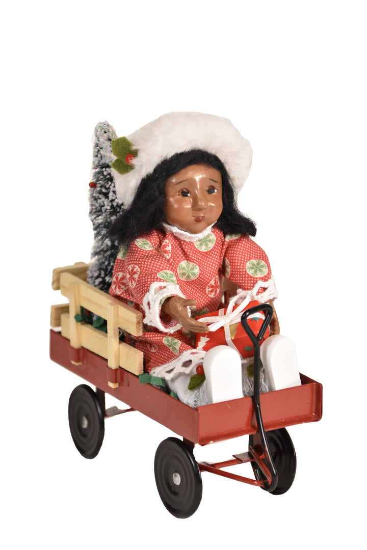 African American Toddler In Wagon