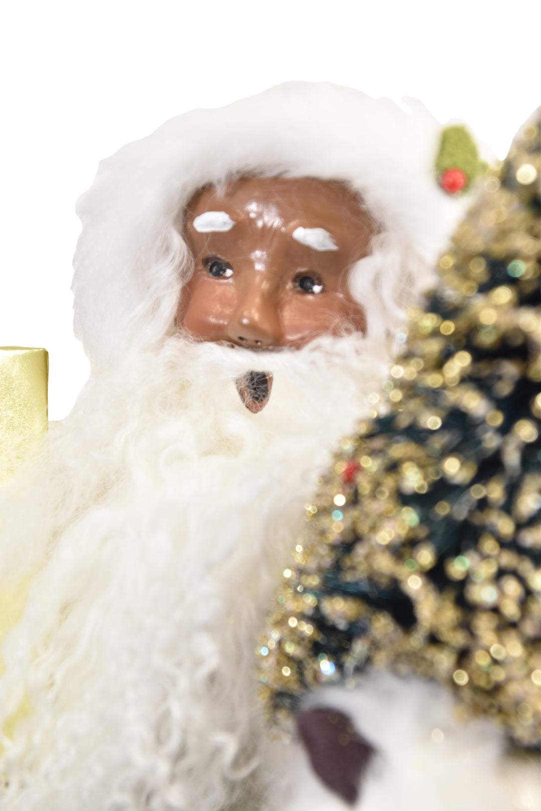 African American Gold Sparkle Santa