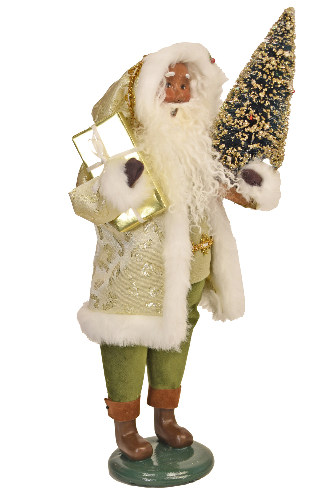 African American Gold Sparkle Santa