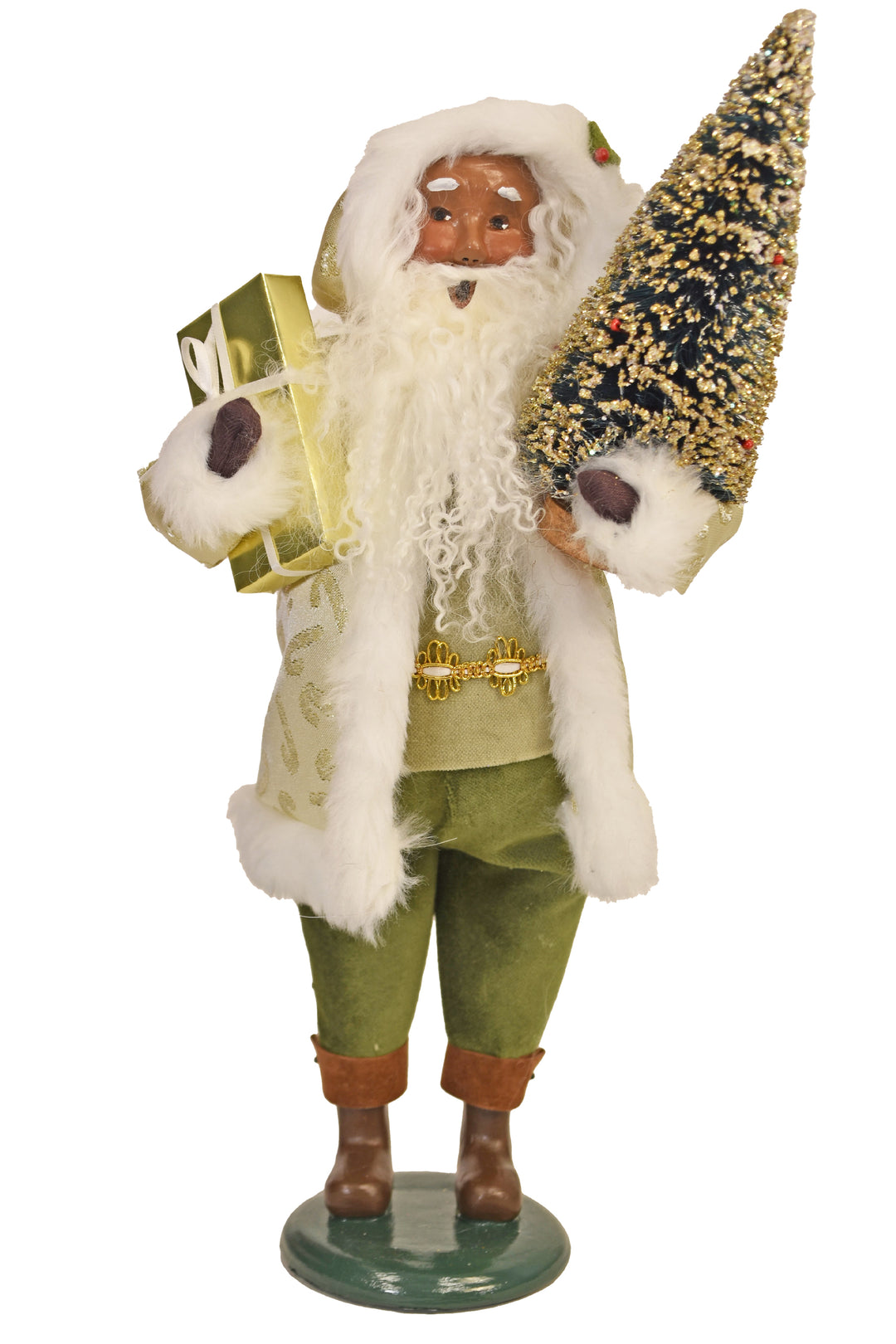 African American Gold Sparkle Santa