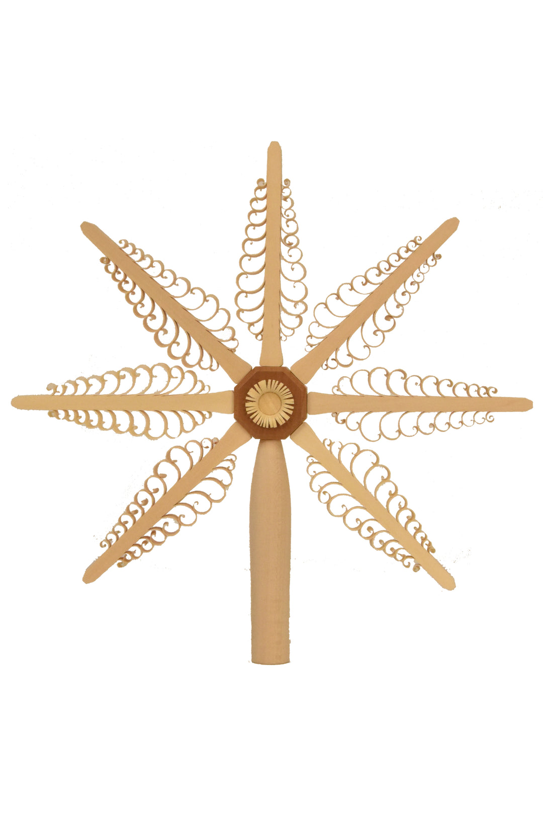 Shaved Tree Topper Star - German Handcrafted