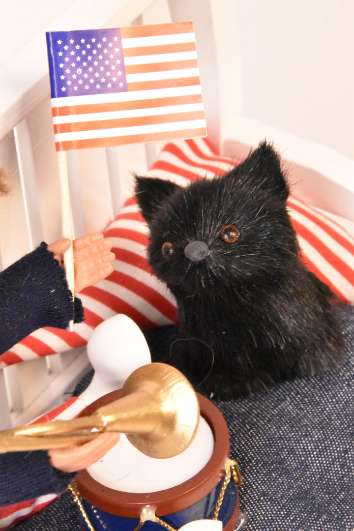 Patriotic Toddler On Bench - One Of A Kind - Auction