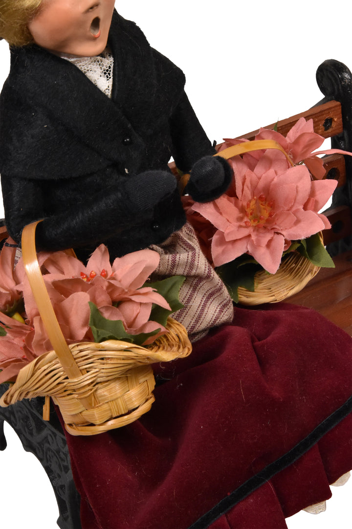 Woman with Flowers On Park Bench (2008) - Auction