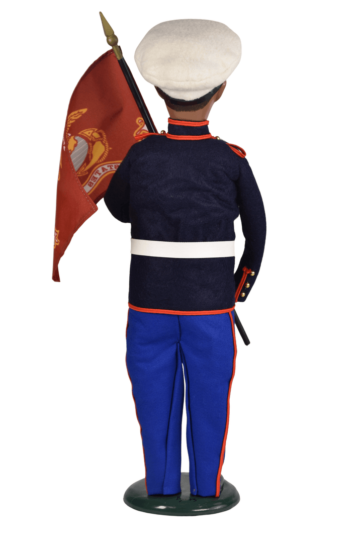 African American Marine Man with Flag