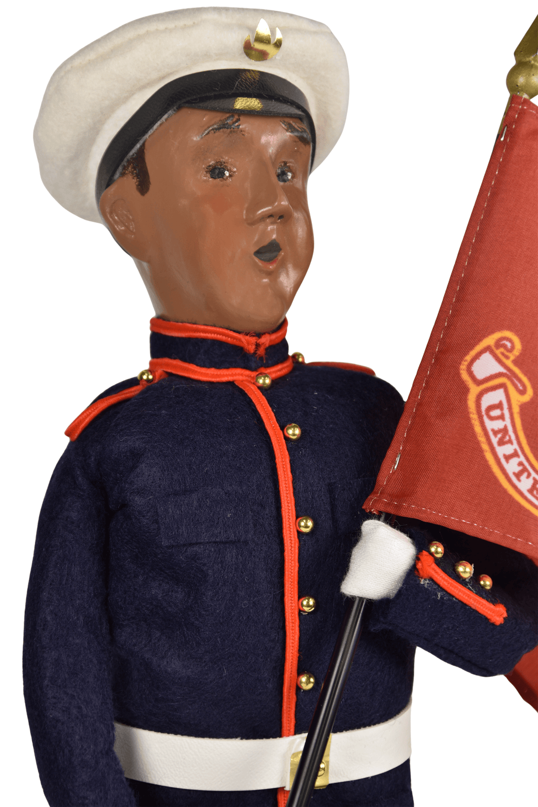 African American Marine Man with Flag
