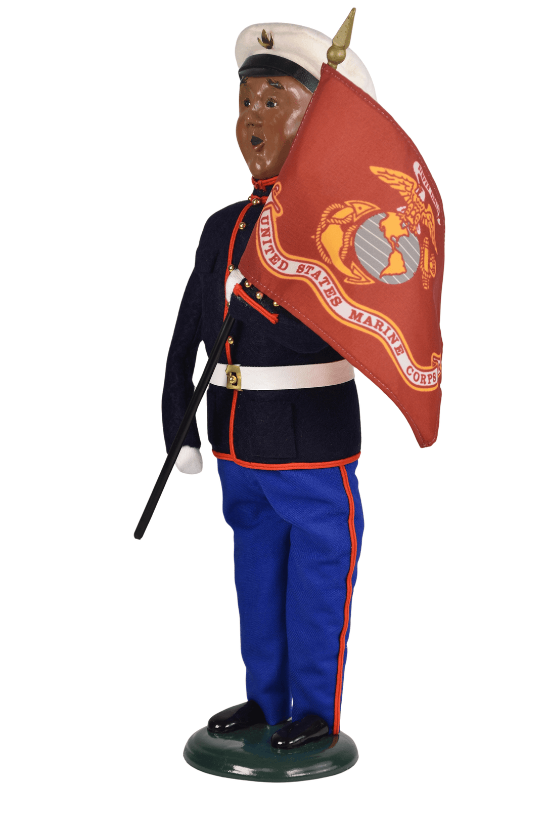 African American Marine Man with Flag