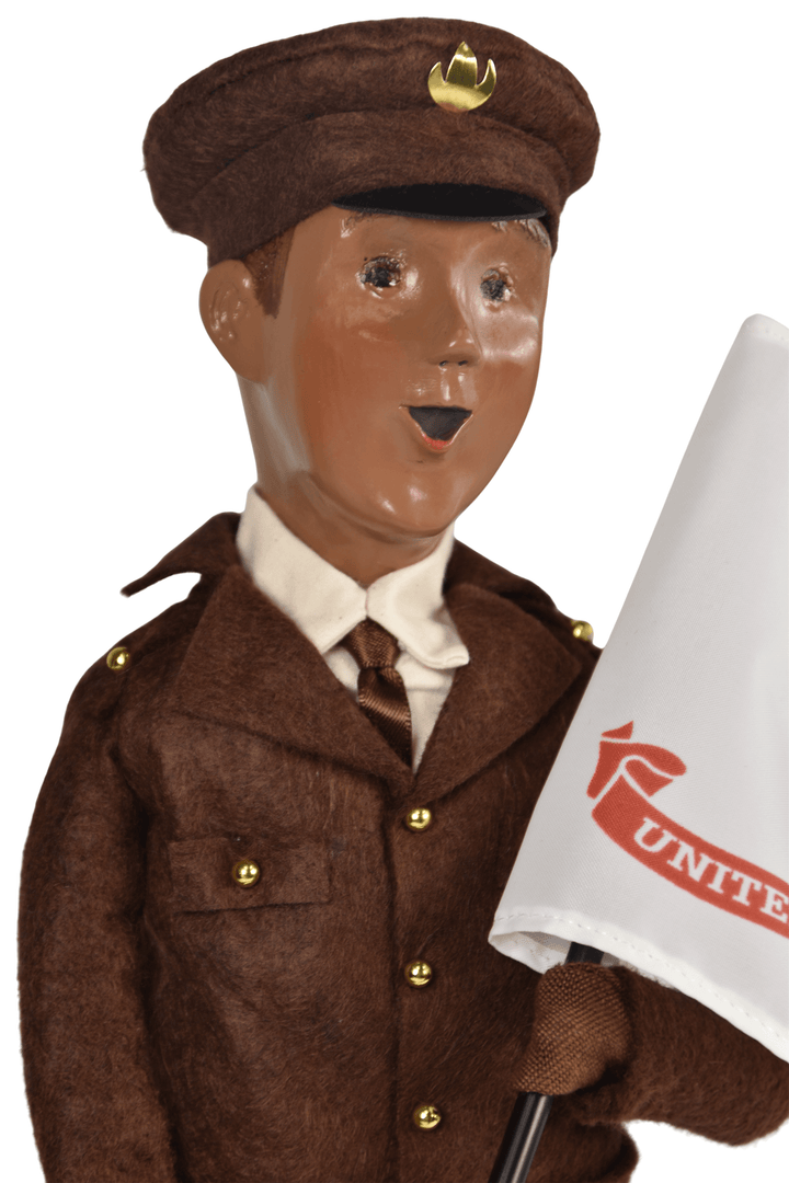 African American Army Man with Flag