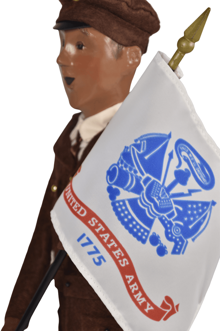 African American Army Man with Flag
