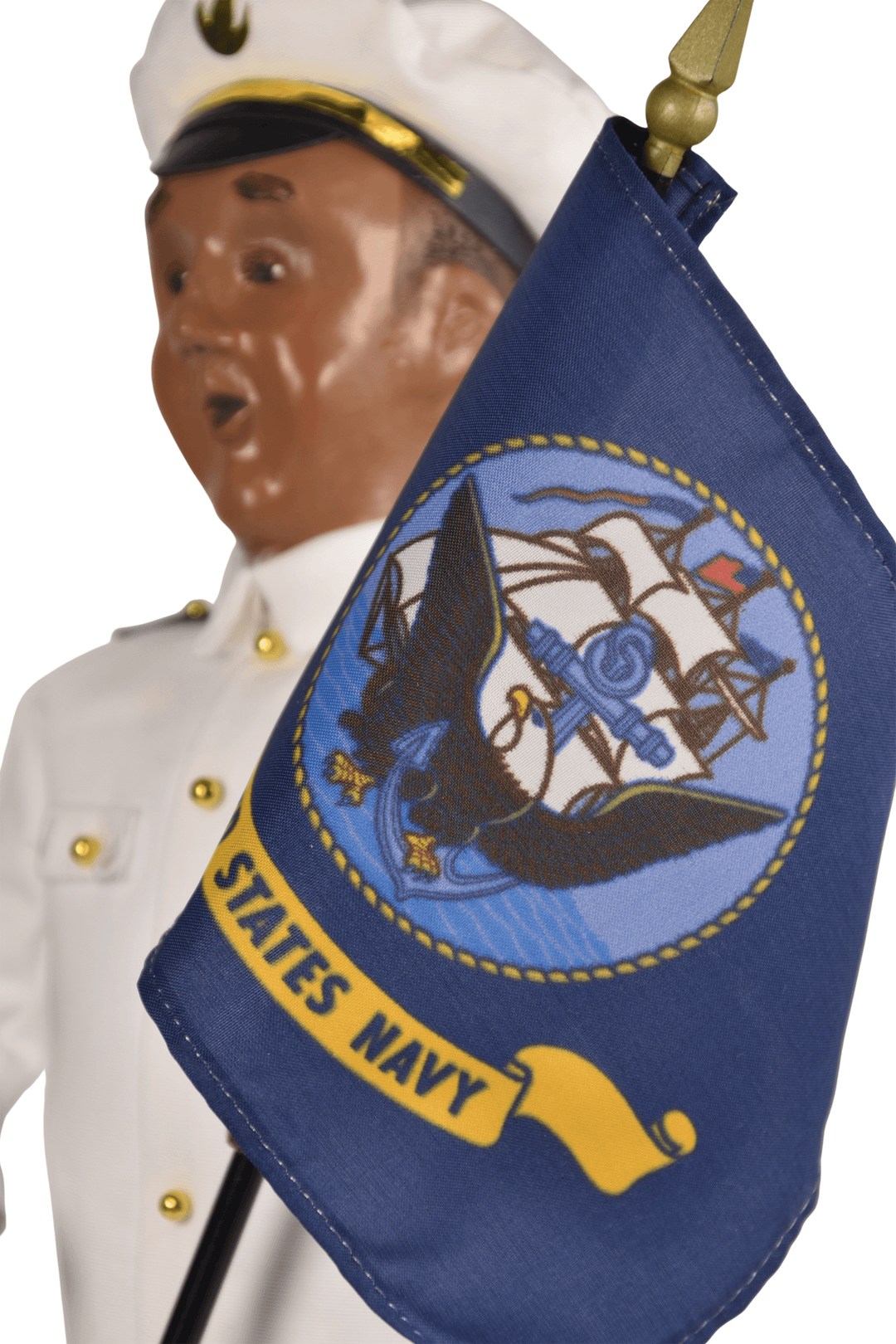African American Navy Man with Flag
