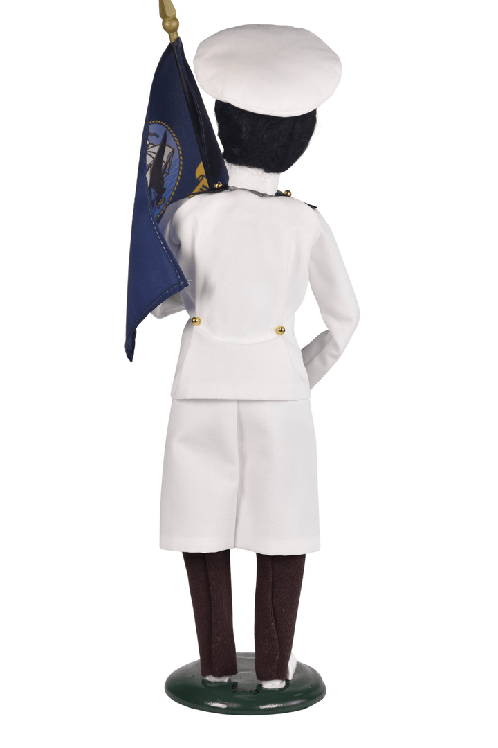African American Navy Woman with Flag