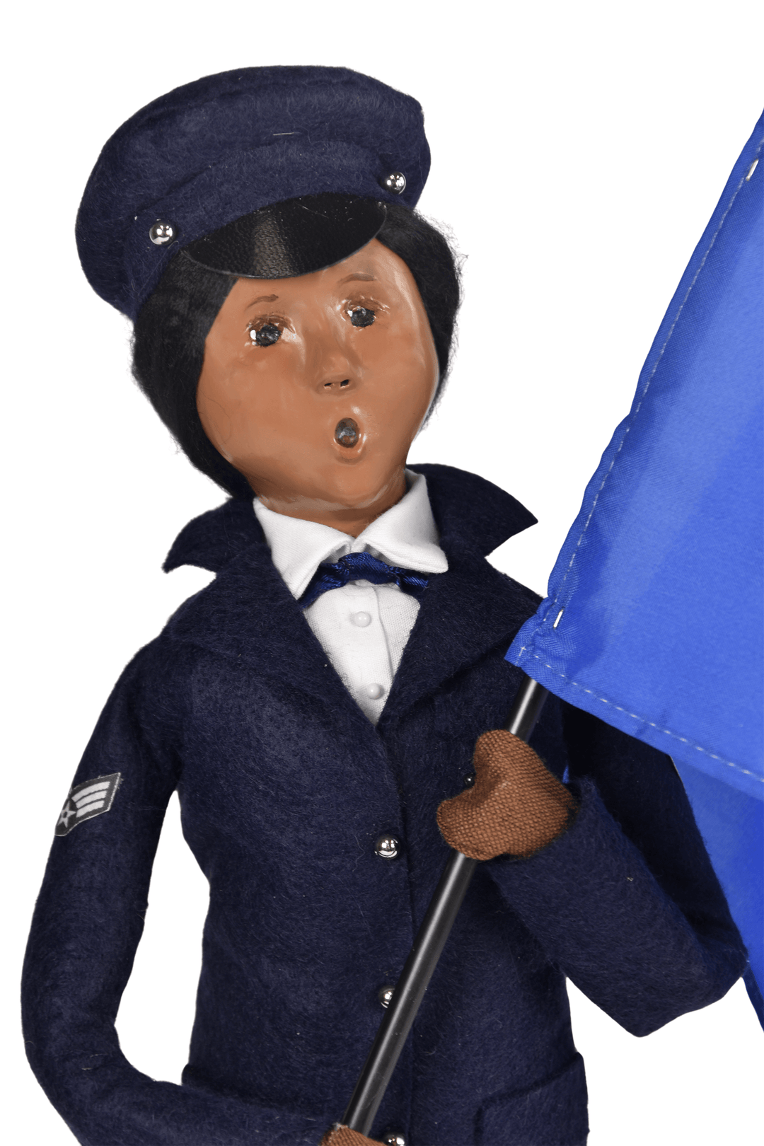African American Air Force Woman with Flag