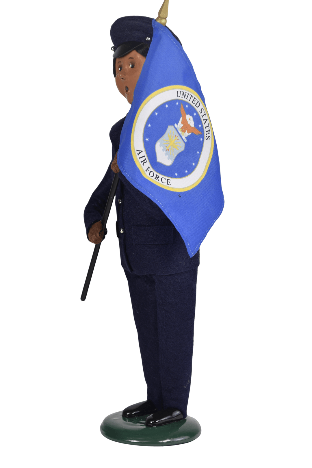 African American Air Force Woman with Flag
