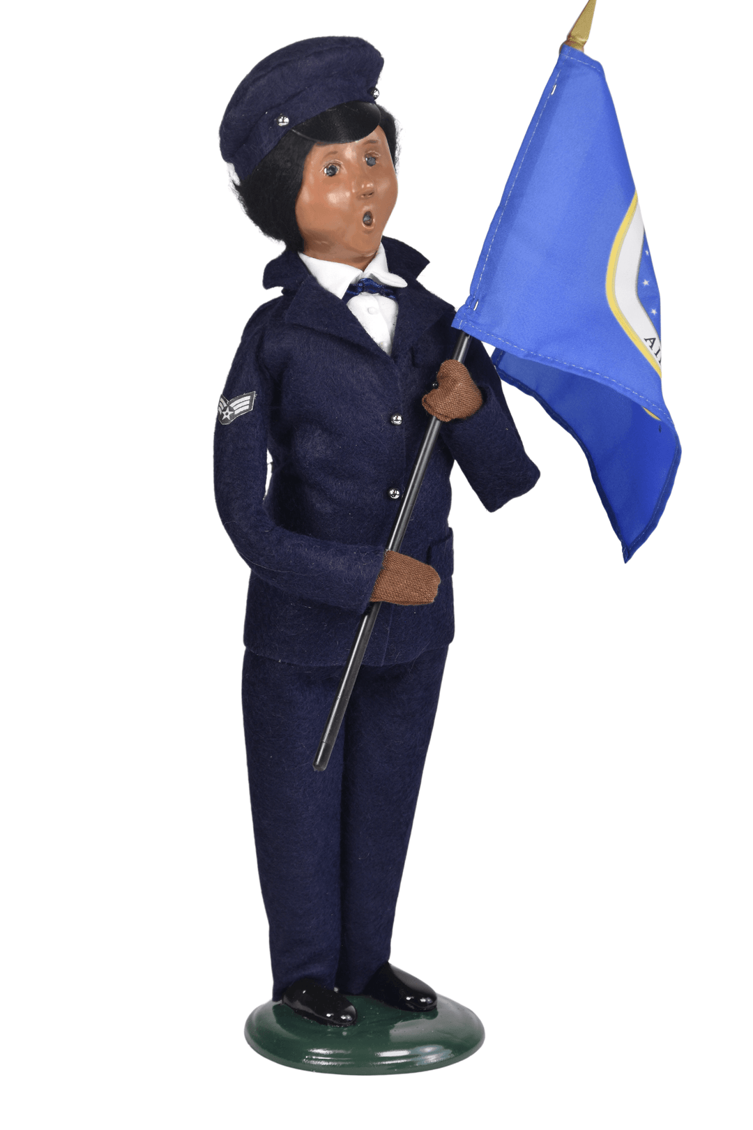 African American Air Force Woman with Flag