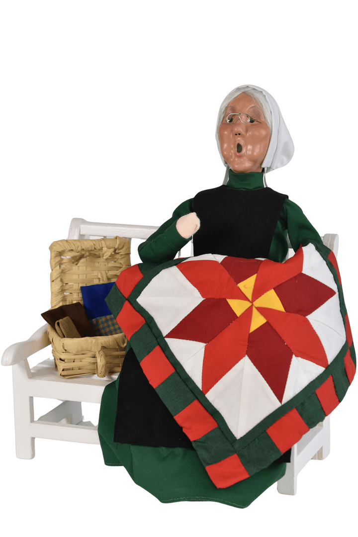 Amish Grandmother on Bench