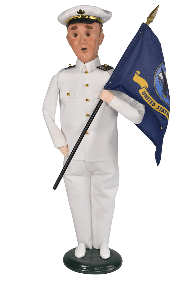 Navy Man with Flag
