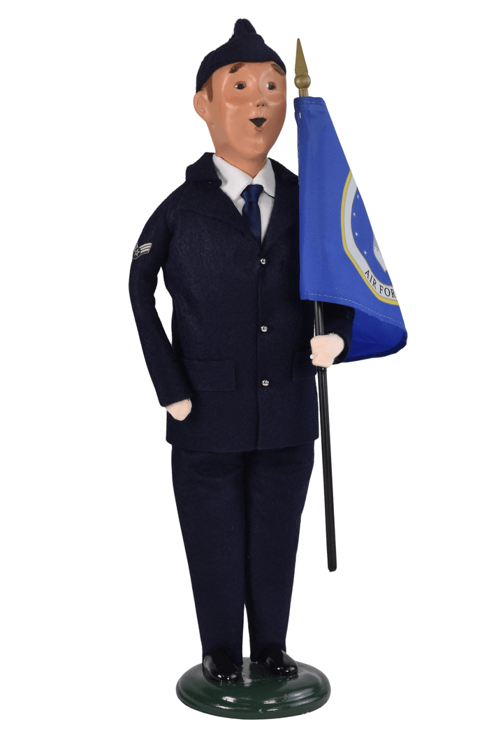 Air Force Man with Flag