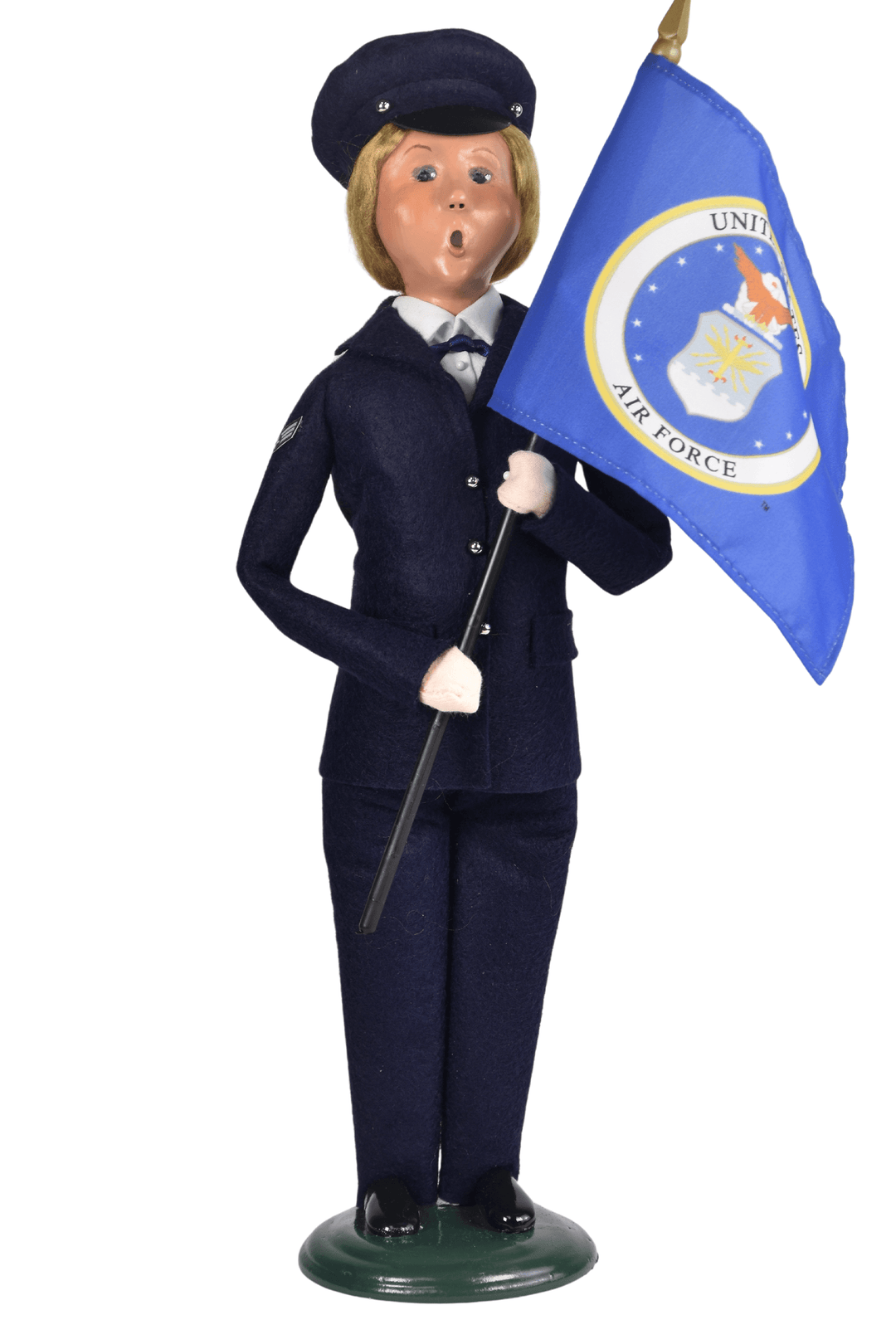 Air Force Woman with Flag