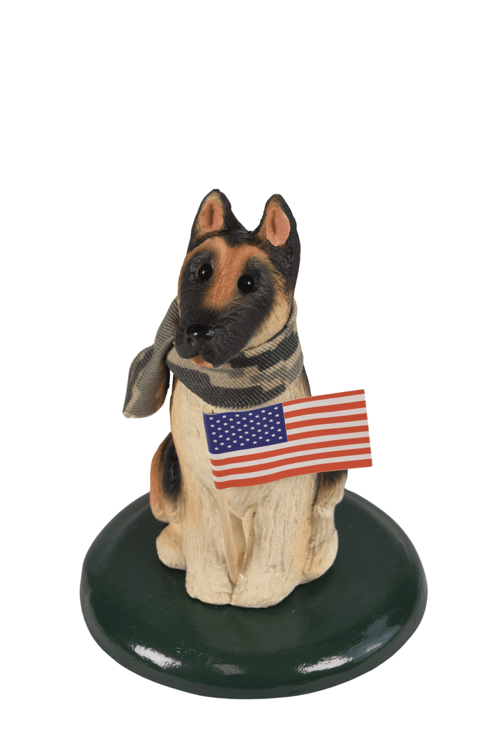 German Shepard with Flag