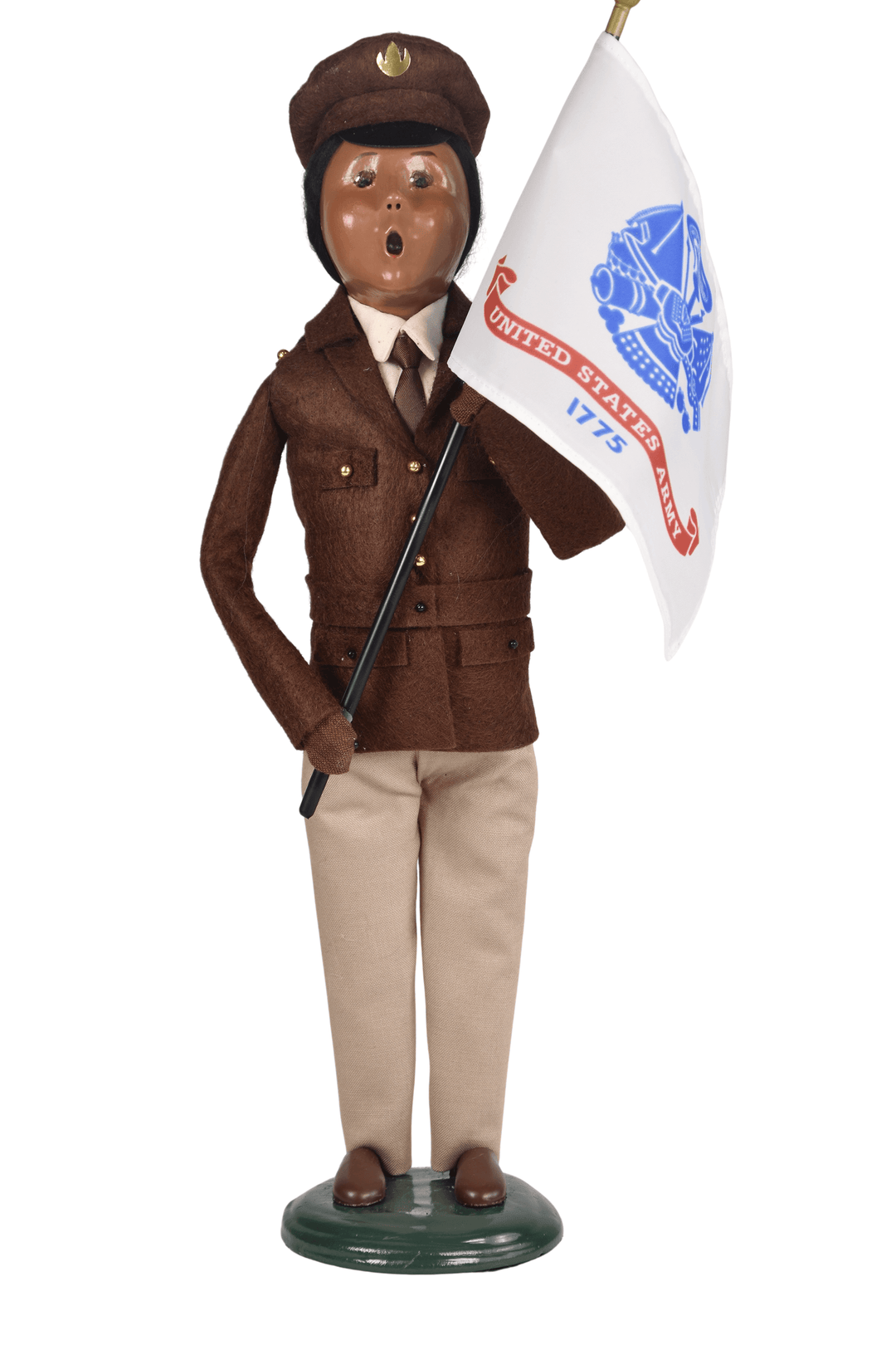 African American Army Woman with Flag