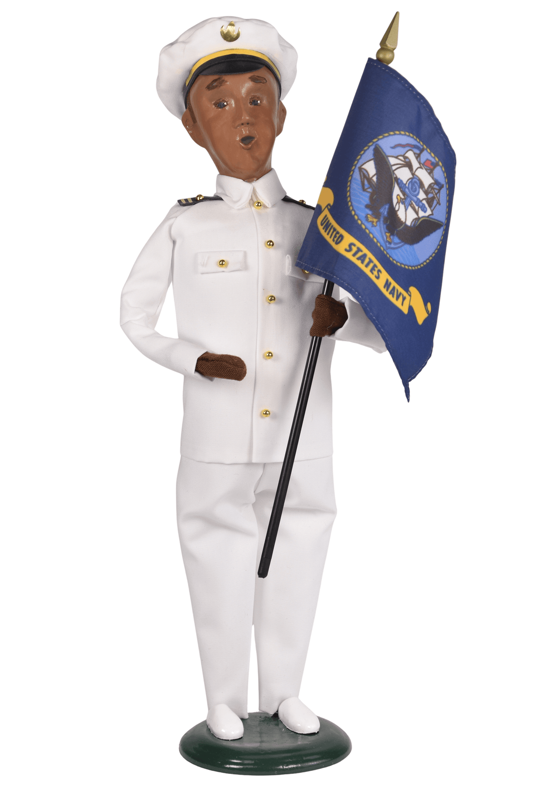 African American Navy Man with Flag