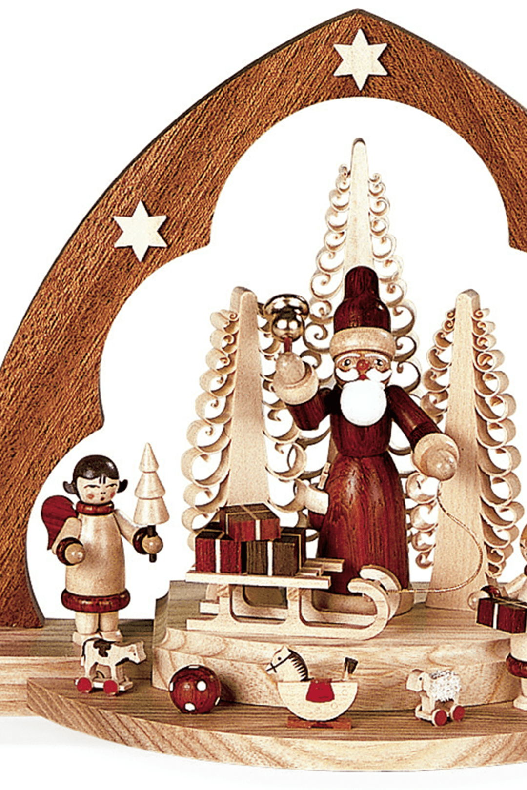 Santa Giving Out X-Mas Presents - German Candle Arch
