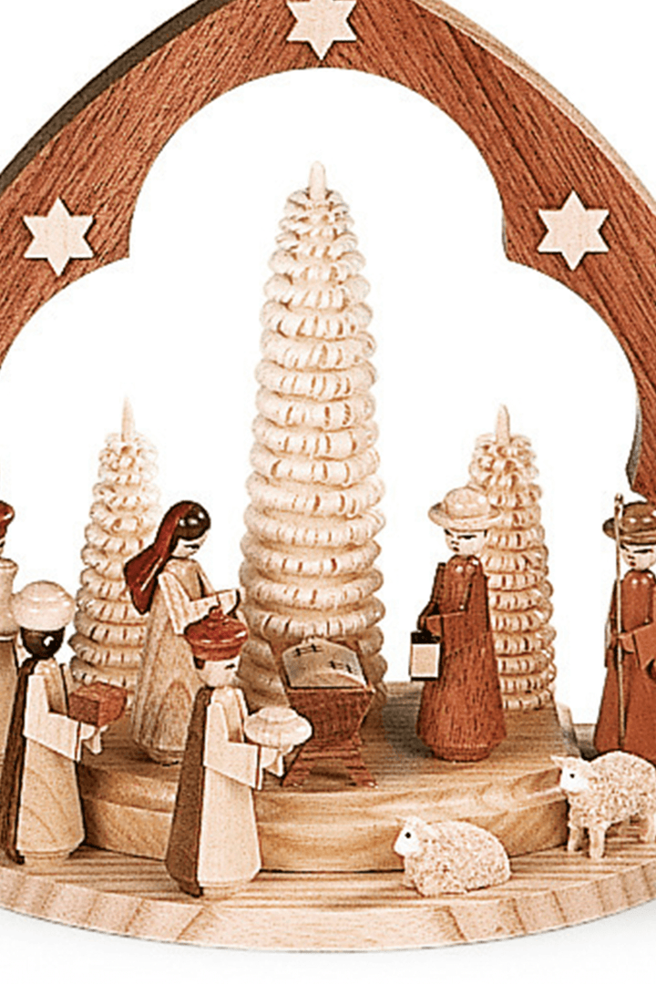 Nativity Scene Natural - German Candle Arch