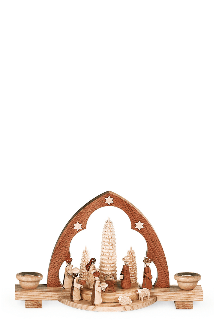 Nativity Scene Natural - German Candle Arch
