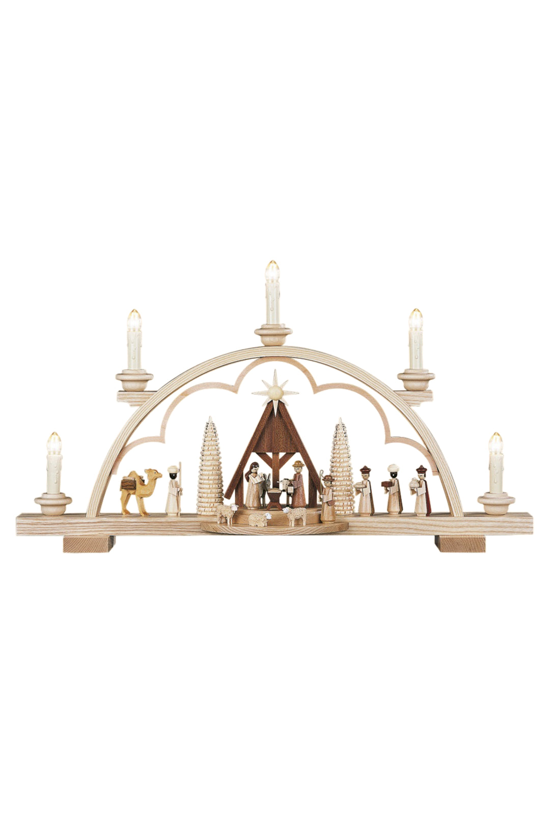 Candle Arch Nativity Scene withManger