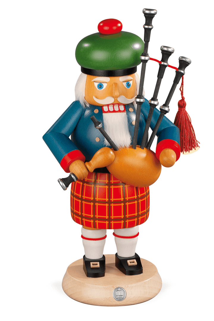 Scotsman With Bagpipes Red - German Nutcracker