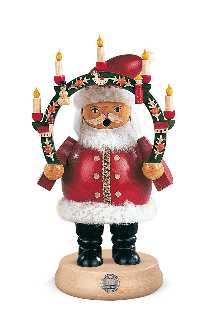 Santa Under Candle Arch - German Smoker