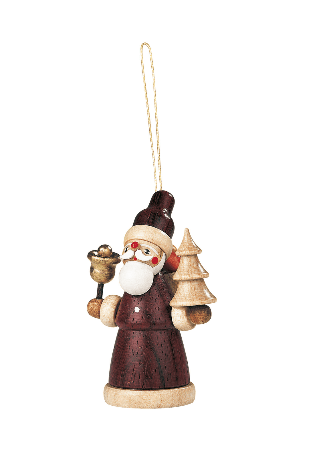 Natural Wood Santa Claus Ornament