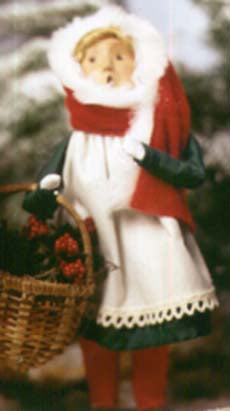 1996  Girl Holding Holly Basket