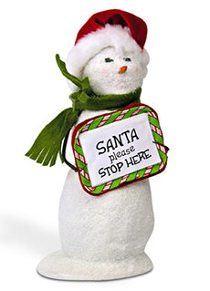 2010  Santa Please Stop Here Snowman